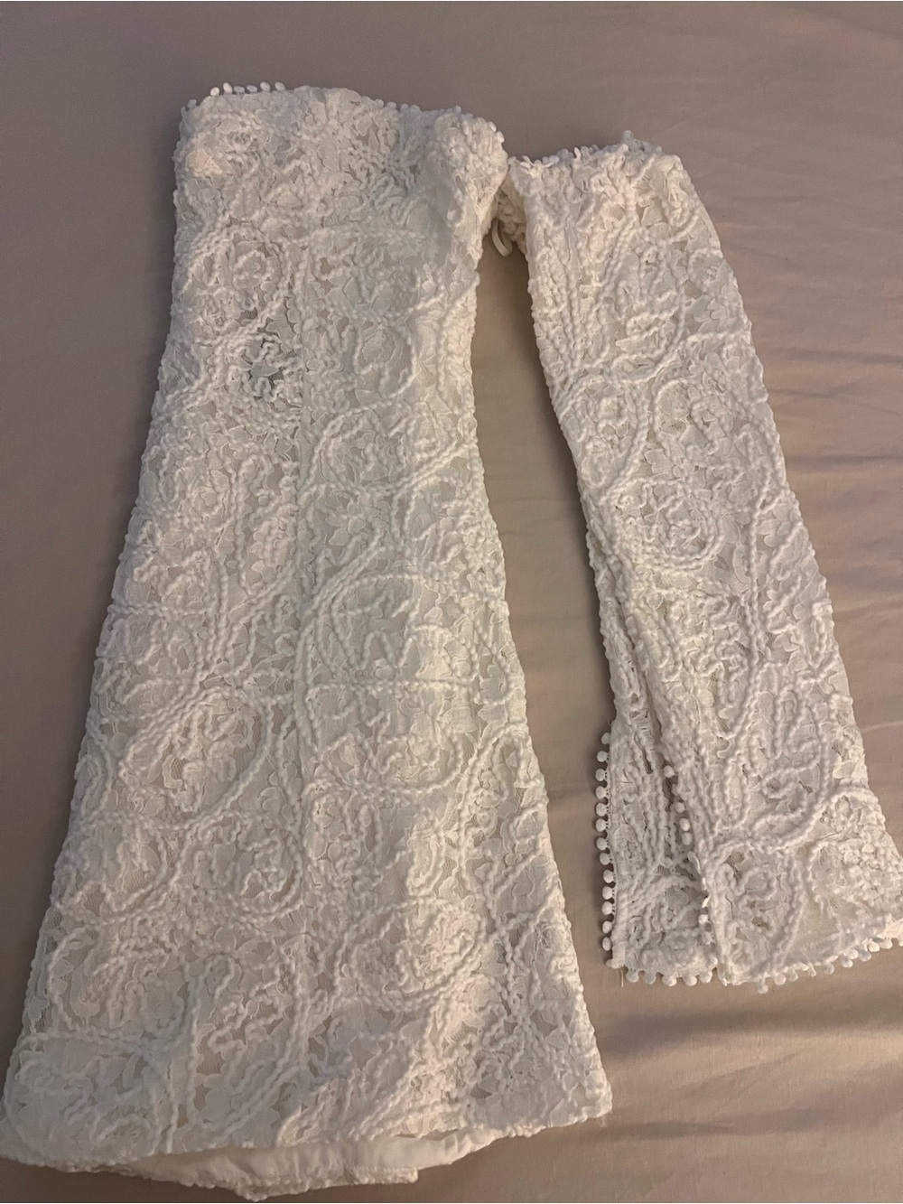 12th Tribe white Lace Off-Shoulder Mini Dress - Picture 4 of 10